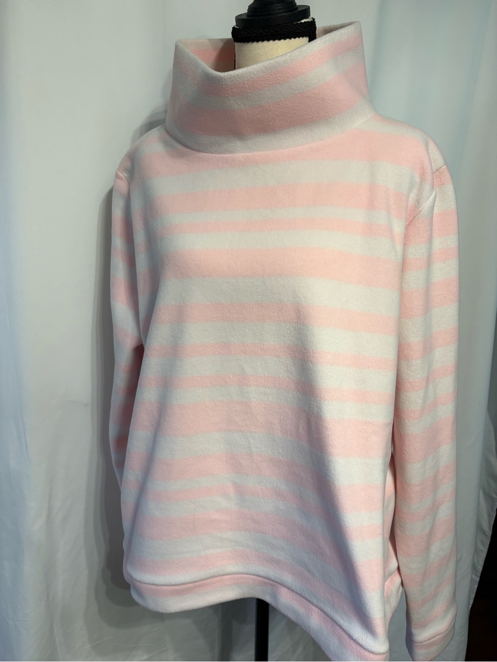 Dudley Stephens Pink & White Striped Turtleneck Sweater SZ XXL NWT